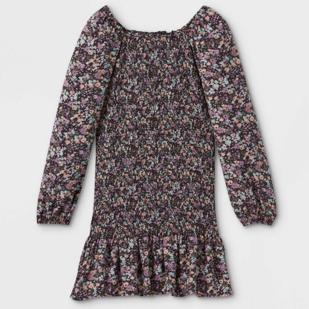 Art Class Girls Smocked Long Sleeve Floral Dress Small 6/6x NWT